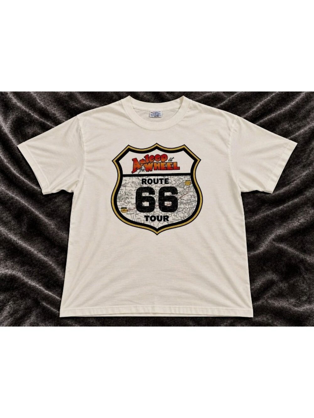 VTG Asleep at the Wheel Route 66 Ivory Tour Shirt Large Hanes Beefy-T
